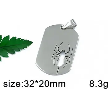 Přívěsek Destička s pavoukem - ocelový přívěsek