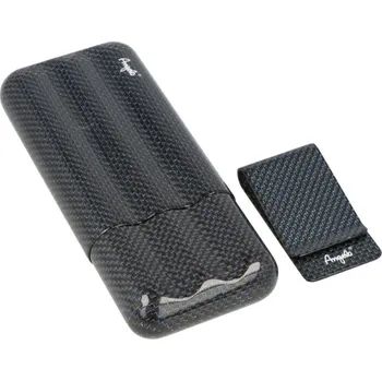 Humidor Pouzdro na 3 doutníky Angelo Carbon modré 16cm