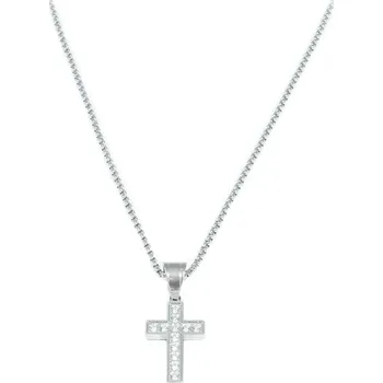 Náhrdelník Náhrdelník Křížek 2,2 cm z chirurgické oceli se zirkony S11042100