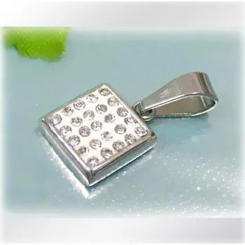 Přívěsek Čtvereček zdobený - ocelový přívěsek