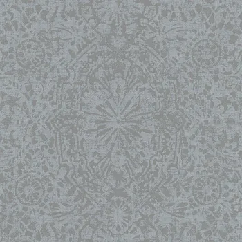 Tapeta Šedostříbrná vliesová tapeta s damaškovým vzorem EE3105, Elementum, Grandeco