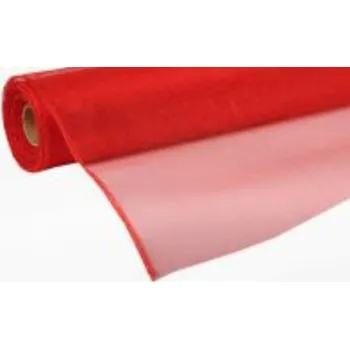 Organza, třpytivá, ČERVENÁ, 12 cm, 9,1 metrů, 1 kus