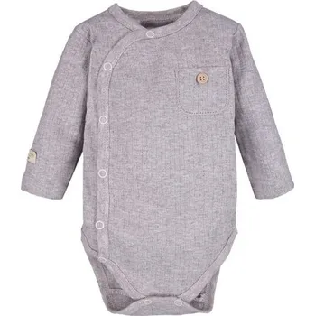 Kojenecký body Eevi Body celorozepínací s kapsičkou Simply Comfy ŠEDÝ MELÍR - 68