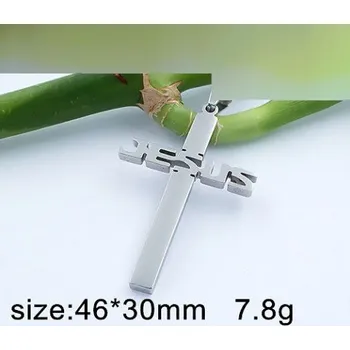 Přívěsek Kříž - 46x30mm - ocelový přívěsek