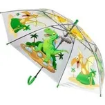 Průhledný deštník barevným motivem dinosaura