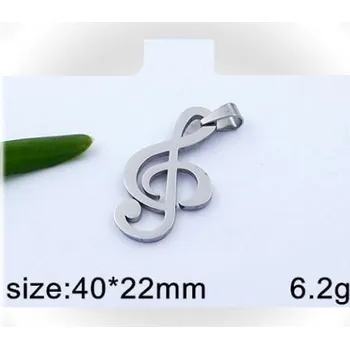 Přívěsek Houslový klíč - ocelový přívěsek - 40x22mm