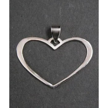 Přívěsek Velké obrysové srdce - stříbrný přívěsek / přívěsek ze stříbra