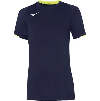 Dětské sportovní tričko Mizuno Core Short Sleeve Tee Jr/Navy/Yellow Fluo Velikost: 164
