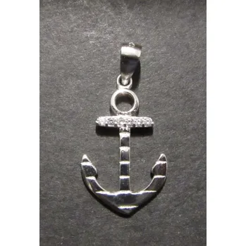 Přívěsek Kotva - přívěsek ze stříbra vykládaný částečně umělými mikrozirkony