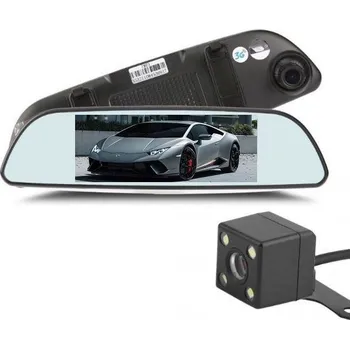 Kamera do auta Duální kamera ve zpětném zrcátku s 7" displejem