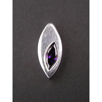 Přívěsek Kapka fialová - stříbrný přívěsek