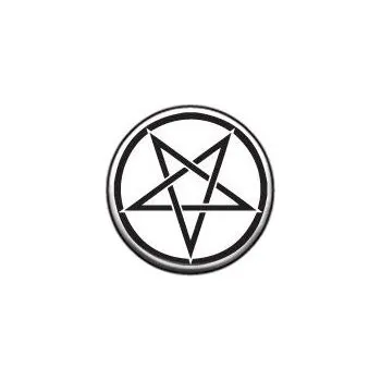 Černý pentagram na bílém pozadí - button
