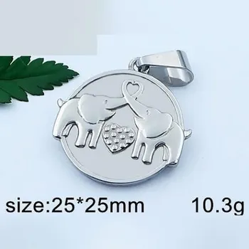 Přívěsek Láska - sloni - ocelový přívěsek