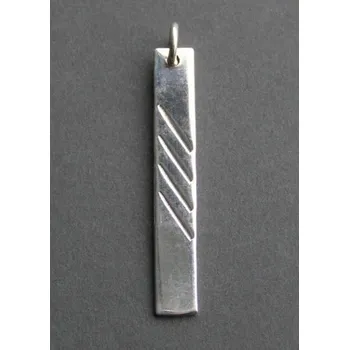 Přívěsek Obdélník s pruhy - varianta 2 - stříbrný přívěsek
