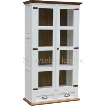 Komoda Prosklená vitrína SWEET HOME VIT22HZ Barevné provedení: Bílá - ořech lak
