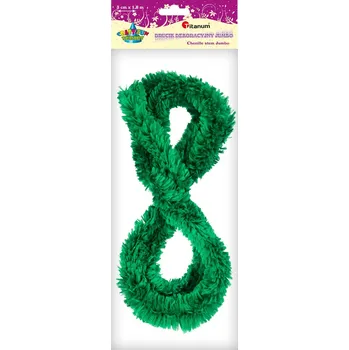 Chlupatý drátek JUMBO, prům.3cm ,ZELENÁ, 1,8 m, 1 kus