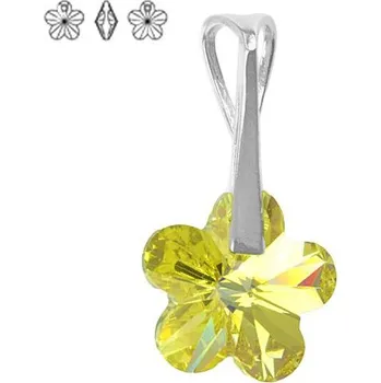 Souprava šperků Přívěsek - Swarovski Flower 12mm Jonquil AB