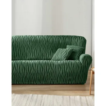 Napínací potah Blancheporte Pružný žakárový potah na 2místou pohovku 145-160 cm zelený