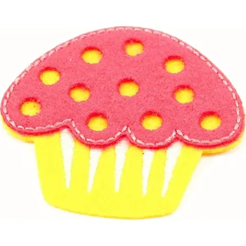 Nažehlovací záplata - Cupcake - tyrkysová, žlutá - průměr 5 cm Cupcake - žlutá
