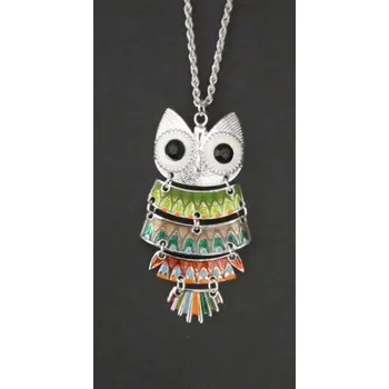 Náhrdelník Různobarevná sova - přívěsek
