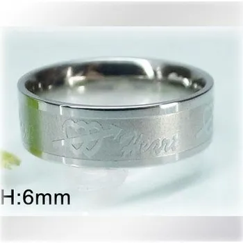 Prsten Ocelový prsten s nápisem Heart - velikost 7