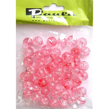 Dětské navlékací korálky Korálky plast., praskané, RŮŽOVÁ, 12mm/bal.