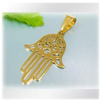 Přívěsek Ruka fatimy ve zlaté barvě - ocelový přívěsek