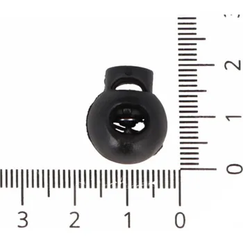 Brzdička na šňůrku, ČERNÁ, 1,4x1,8 cm, 1ks