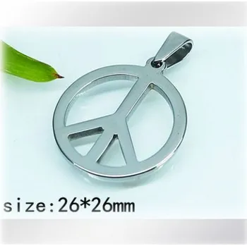 Přívěsek Peace - 26x26mm - ocelový přívěsek