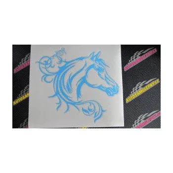 Samolepící dekorace SAMOLEPKA Kůň 061 pravá hlava s květinou (10 - červená) NA AUTO, NÁLEPKA, FÓLIE, POLEP, TUNING, VLASTNÍ TEXT, TISK, AUTOSAMOLEPKY.cz, POLEPY, OBRÁZEK, LOGO, SAMOLEPKY