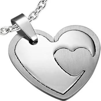 Přívěsek Srdce v srdci - ocelový přívěsek