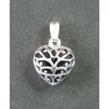 Přívěsek Malé trojrozměrné srdíčko - stříbrný přívěsek