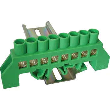 Tracon NPE-G8-8 Můstek na ochranné vodiče (PE) izolovaný, zelený 230/400VAC, 100A, 8×12mm, 8P, IP20 (Tracon NPE-G8-8)