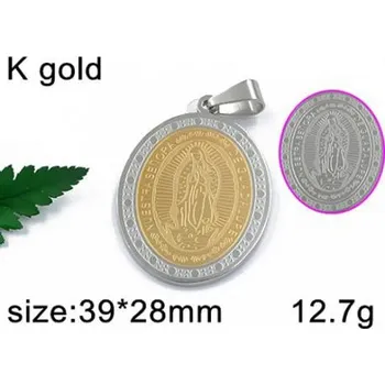 Přívěsek Ocelový přívěsek oválného tvaru - náboženský motiv