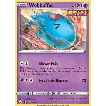 Karetní hra Pokémon EVS 066/203 Wobbuffet - Evolving Skies Stav: Near Mint, Verze: REVERSE HOLO