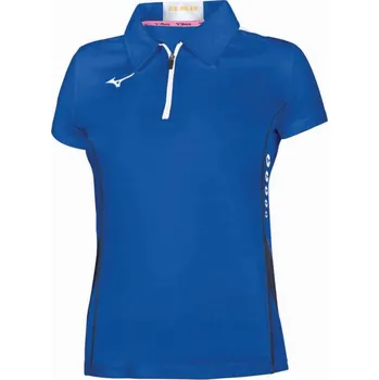 Dámské sportovní tričko Mizuno Hex Rect Zip Polo/Royal/White Velikost: L