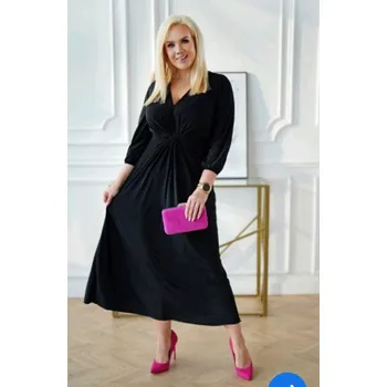 Dámské šaty Šaty společenské delší 3/4 rukáv Aténa barva: černá, velikost: 48