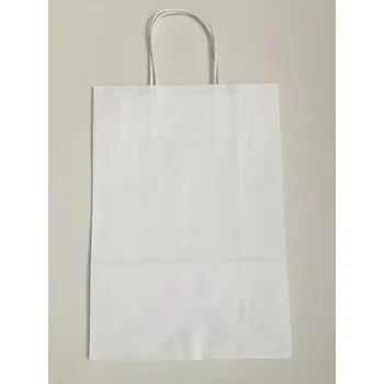 Taška papírová PLUS 14x8x21cm - bílá