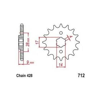 Řetězová sada pro motocykl Řetězové kolečko APRILIA 125 RS4 rok 11-20