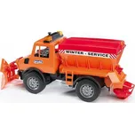 BRUDER 2572 Oranžové AUTO MB Unimog sypač, zimní údržba