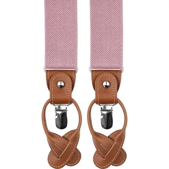 Kšandy Bubibubi Růžové pánské kšandy s hnědými poutky