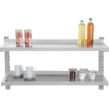 police Nerezová police Beeketal BWR-5 gastro 1000 x 300 x 35 mm dvoupatrová (Beeketal BWR-5 Dvoupatrová police z nerezu)