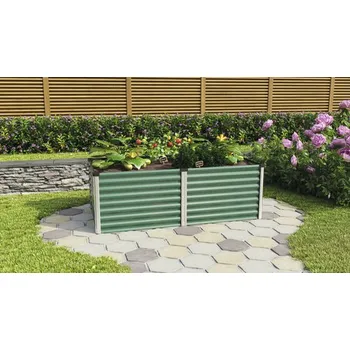 Vyvýšený záhon Vyvýšený záhon Vitavia Linus 630 plechový 96,2 x 187,7 x 63 cm zelený/hliník