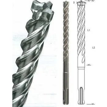 Vrták SHARX příklepový vrták 4 břity SDS+ HAWERA (d=12 x L1=200 mm / L2=265 mm / 1ks)