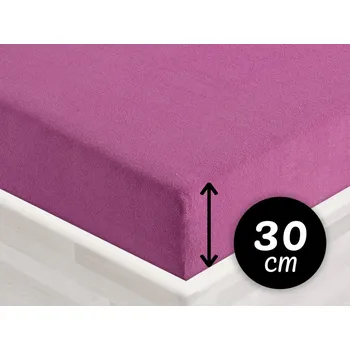 Prostěradlo Froté napínací prostěradlo na vysokou matraci FR-009 Šeříkové 90 x 220 - výška 30 cm