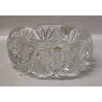 Popelník Popelník masivní velký kulatý skleněný O58 křišťálový