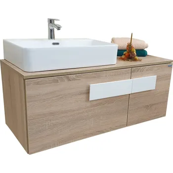 Koupelnový nábytek Závěsná skříňka pod umyvadlo Duero 110 dub sonoma/bílá