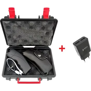 Bojový sport Elektrický paralyzér 2v1 paralyzér se svítilnou Panther TW-309 2.5M Volts s adaptérem na nabíjení