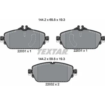 Brzdová destička Sada brzdových destiček, kotoučová brzda TEXTAR 2203101