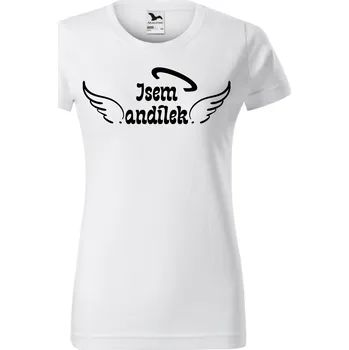 Dámské tričko Dámské tričko - Jsem andílek Barva: Černá, Velikost: 2XL